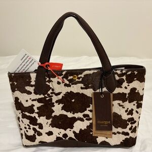 Margot New York Brown and Cream Cowhide Pattern Tote